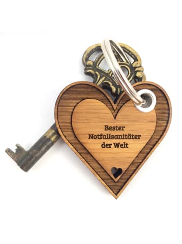 Mr. & Mrs. Panda Holz Schlüsselanhänger Notfallsanitäter mit Spruch in Pflanze