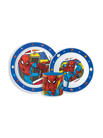 MARVEL Spider-Man Grid Geschirrset Mikro Kunststoff mit Becher