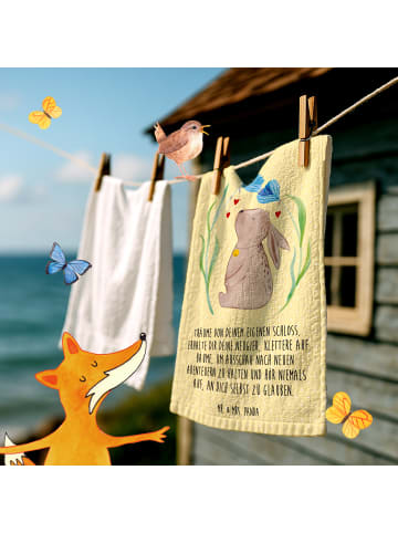 Mr. & Mrs. Panda Handtuch Hase Blume mit Spruch in Gelb Pastell