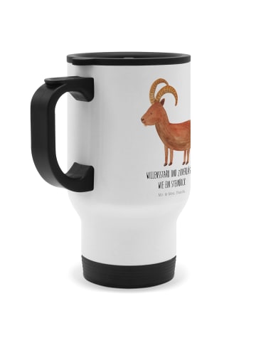 Mr. & Mrs. Panda thermos tasse Sternzeichen Steinbock mit Spruch in Weiß