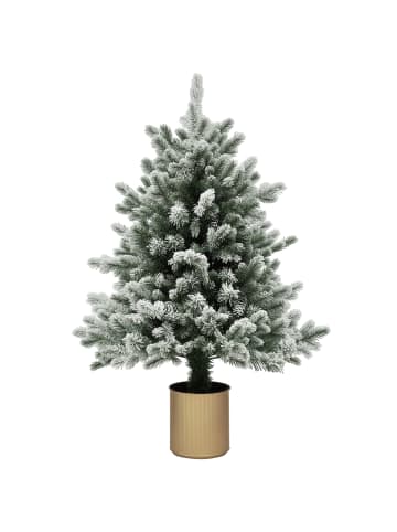HOMCOM Weihnachtsbaum-Ø60 x 100H cm-Grün+Gold
