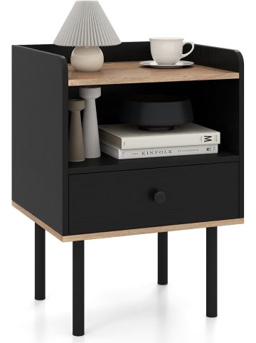 COSTWAY Nachttisch mit Schublade 40,5 x 35 x 56 cm in Schwarz