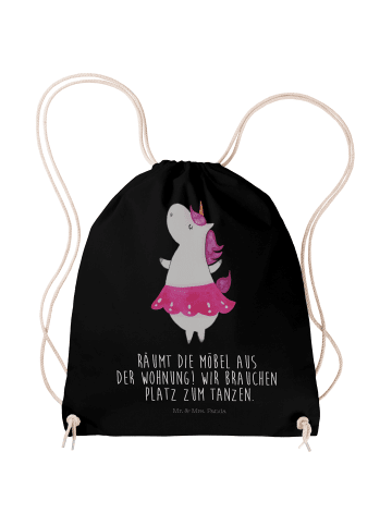 Mr. & Mrs. Panda Stofftasche Einhorn Ballerina mit Spruch in Schwarz
