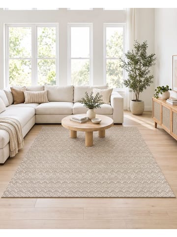 Geflochtener Teppich ATIMA in Beige/Weiß - (W) 160 x (H) 0.7 x (L) 230 cm