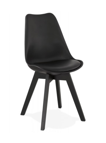 KADIMA DESIGN Schwarzer Designerstuhl aus Kunststoff und Holz | Modern Elegant in Schwarz
