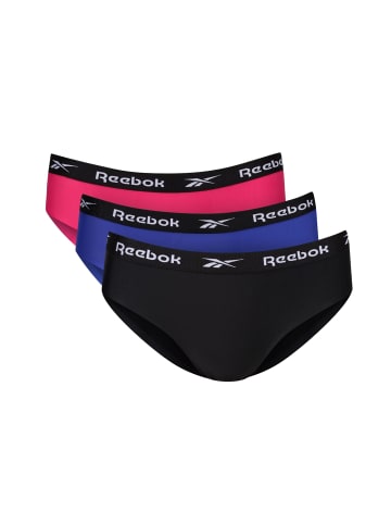 Reebok Slip Slips 3-Pack in Black/Cobalt/Pink