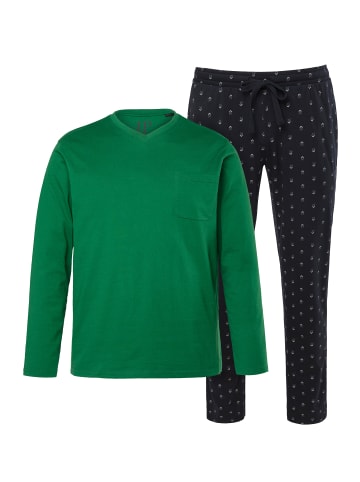 JP1880 Langer Schlafanzug in smaragdgrün