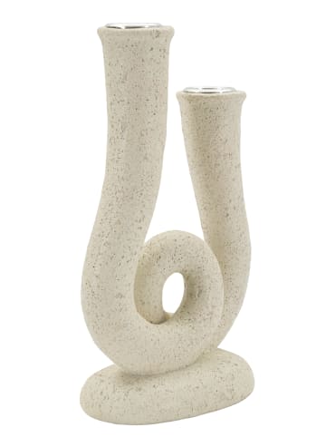 Mauro Ferretti Kerzenhalter aus cremefarbenem Metall, 12 x 7 x 20 cm