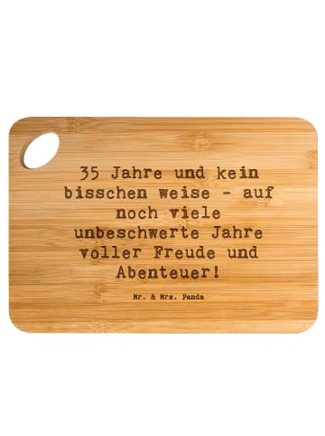 Mr. & Mrs. Panda Schneidebrett Spruch 35. Geburtstag mit Spruch in Braun