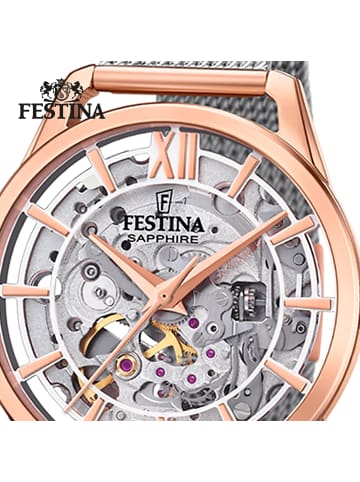 Festina Analog-Armbanduhr Festina Automatik silber mittel (ca. 36mm)