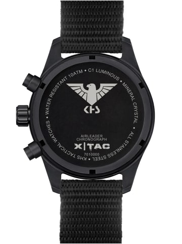 KHS Herrenuhr Airleader Chronograph Stahl Schwarz XTAC