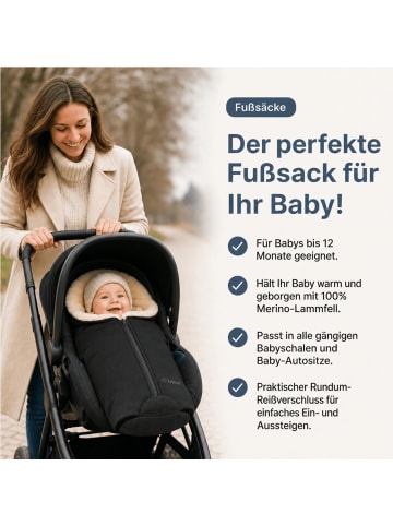 Fellsack für Kinderwagen & Babyschalen Gastein Canvas TOP in Schwarz