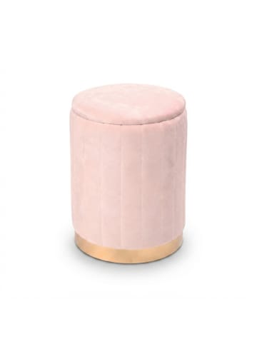 relaxdays Hocker in Altrosa - (H)42 x Ø 32 cm