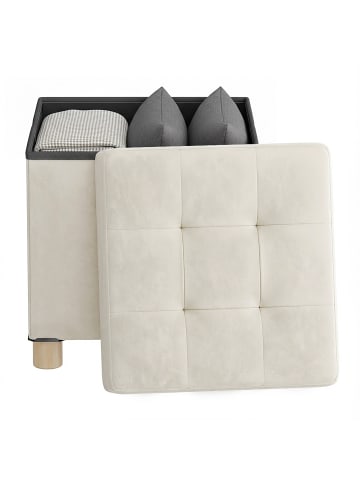 SONGMICS Sitzhocker Melisa in weiß - (B)38 x (H)40 x (T)38 cm