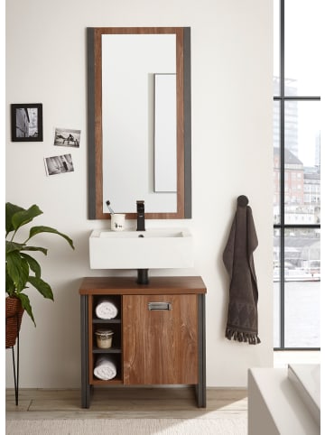 Furn.Design Badmöbel-Set 3-teilig Eiche Stirling, Matera grau, Badkombination 171 x 205 cm