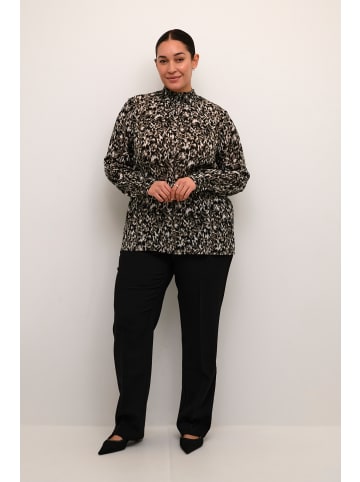 KAFFE curve Langarm-Bluse KCami Regular fit in Black/ElefantS. GraphicFlower