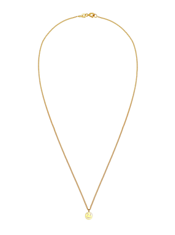 Elli Halskette 925 Sterling Silber mit Smiling Face in Gold