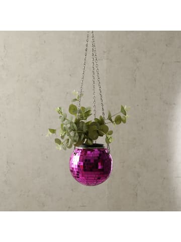 SATISFIRE Blumenampel Discokugel Hängender Blumentopf D: 15cm in pink