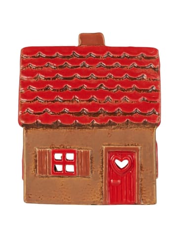 IB Laursen Keramikhaus Lichthaus Stillenat rotes Dach klein in rot