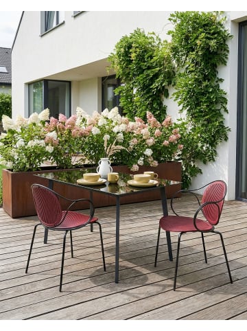 Beliani 2er-Set Esszimmerstuhl IKARIA in Rot/Schwarz