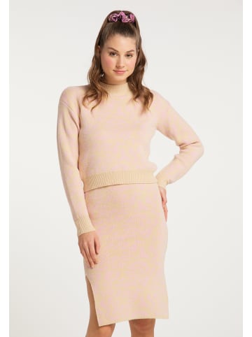 myMo Damen Strickpullover in Beige Rosa