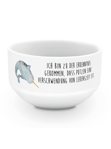 Mr. & Mrs. Panda Schüssel Narwal mit Spruch in Weiß