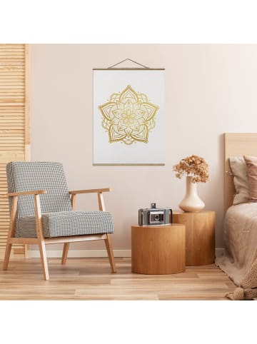 WALLART Stoffbild - Mandala Blüte Sonne Illustration Set in Gold