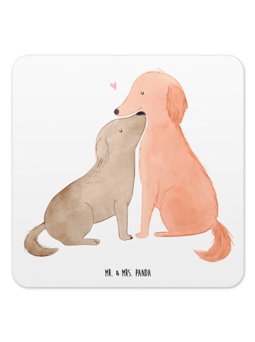 Mr. & Mrs. Panda Tischuntersetzer Hunde Liebe ohne Spruch in Weiß