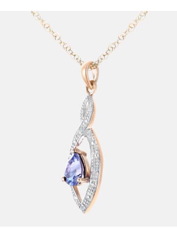 Diamant L'éternel Halskette mit Anhänger aus 375 Gelbgold mit Diamant mit Tansanit