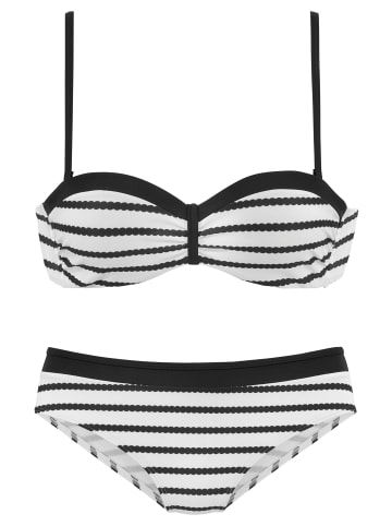 LASCANA Bügel-Bandeau-Bikini in schwarz-weiß