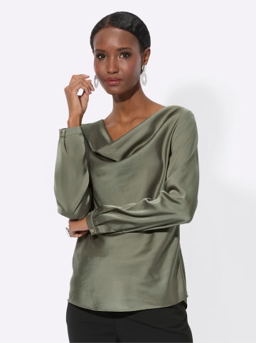 creation L Satinbluse in khaki
