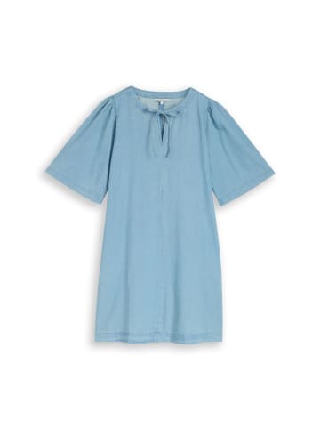 TOM TAILOR Denim Mini-Jeanskleid mit Eingriffstaschen in Clean Light Stone Blue Denim