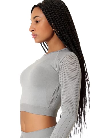 Stark Soul® Long Sleeve Crop Top in Grau