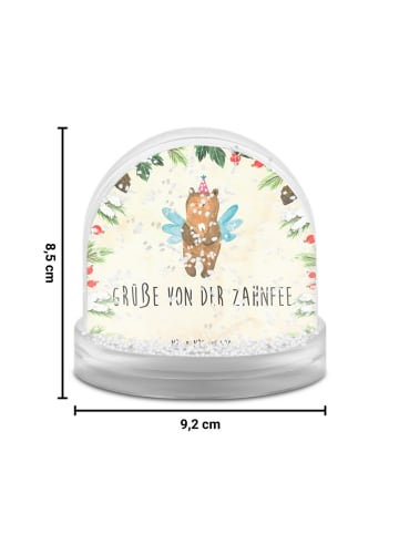Mr. & Mrs. Panda Schneekugel Bär Zahnfee mit Spruch in Naturpapier
