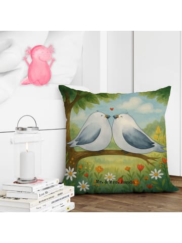 Mr. & Mrs. Panda Sofakissen Turteltauben Liebe Design ohne Spruch in Weiß