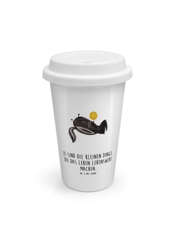 Mr. & Mrs. Panda Thermobecher Stinktier Ball mit Spruch in Weiß