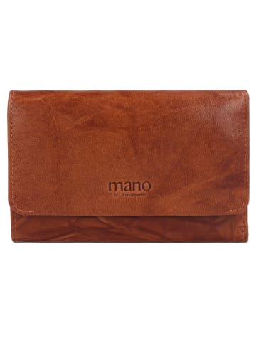 mano Donna Aurona Geldbörse RFID Leder 14,5 cm in cognac