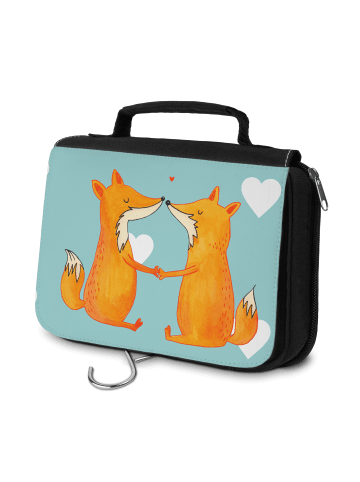 Mr. & Mrs. Panda Kulturbeutel Füchse Liebe ohne Spruch in Türkis Pastell