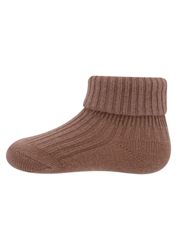 ewers 3er-Set Socken Rippe/Umschlag in fliegerblau-toffee-eichel