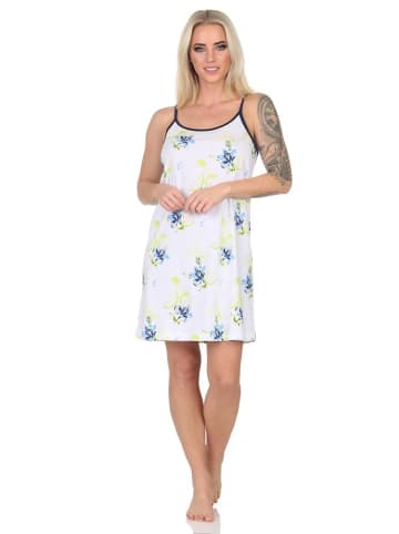 NORMANN Spaghetti Nachthemd Neglige - 85874 in weiss