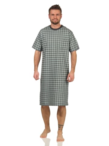 NORMANN Nachthemd kurzarm Karo - 61552 in dunkelgrau