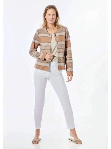 GOLDNER Jacke Jacke in Bouclé-Optik in beige / gemustert