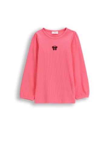 Coccodrillo Geripptes Langarmshirt in rosa
