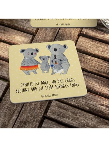 Mr. & Mrs. Panda Bierdeckel Koala Familie mit Spruch in Gelb Pastell