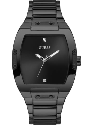 Guess Armbanduhr Phoenix 43 mm Minimalistischer Stil Armband Edelstahl  in schwarz