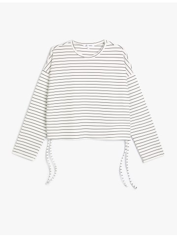 KOTON Sweatshirt in Ekru Gestreift