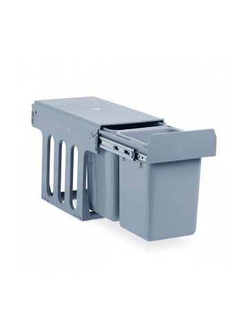 relaxdays Einbaumülleimer in Grau - (B)25x (H)35,5 x (T)47 cm