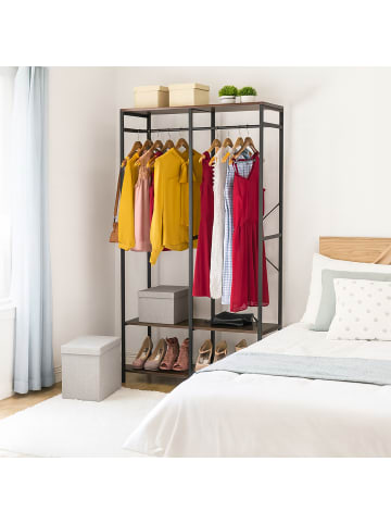 relaxdays Garderobe in Schwarz/ Braun - (B)94,5 x (H)180 x (T)40 cm
