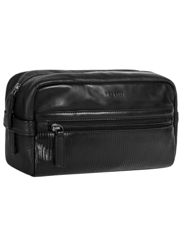 Bugatti Kulturtasche JOEL echt Leder in schwarz