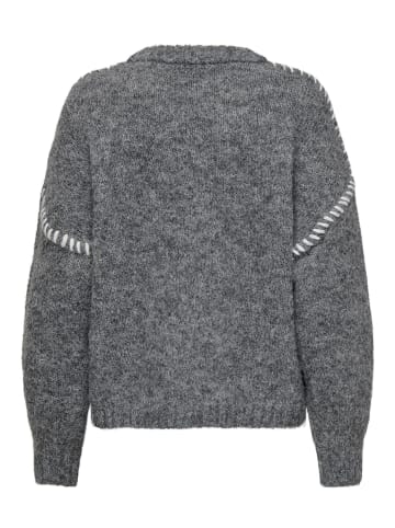 JDY Strickpullover in Dark Grey Melange